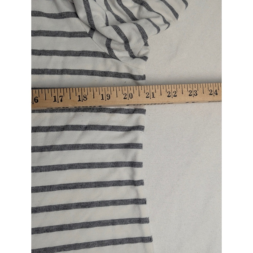 J. Jill Wearever Striped Open Front Cardigan Navy White PM Classic Lightweight - Picture 9 of 12